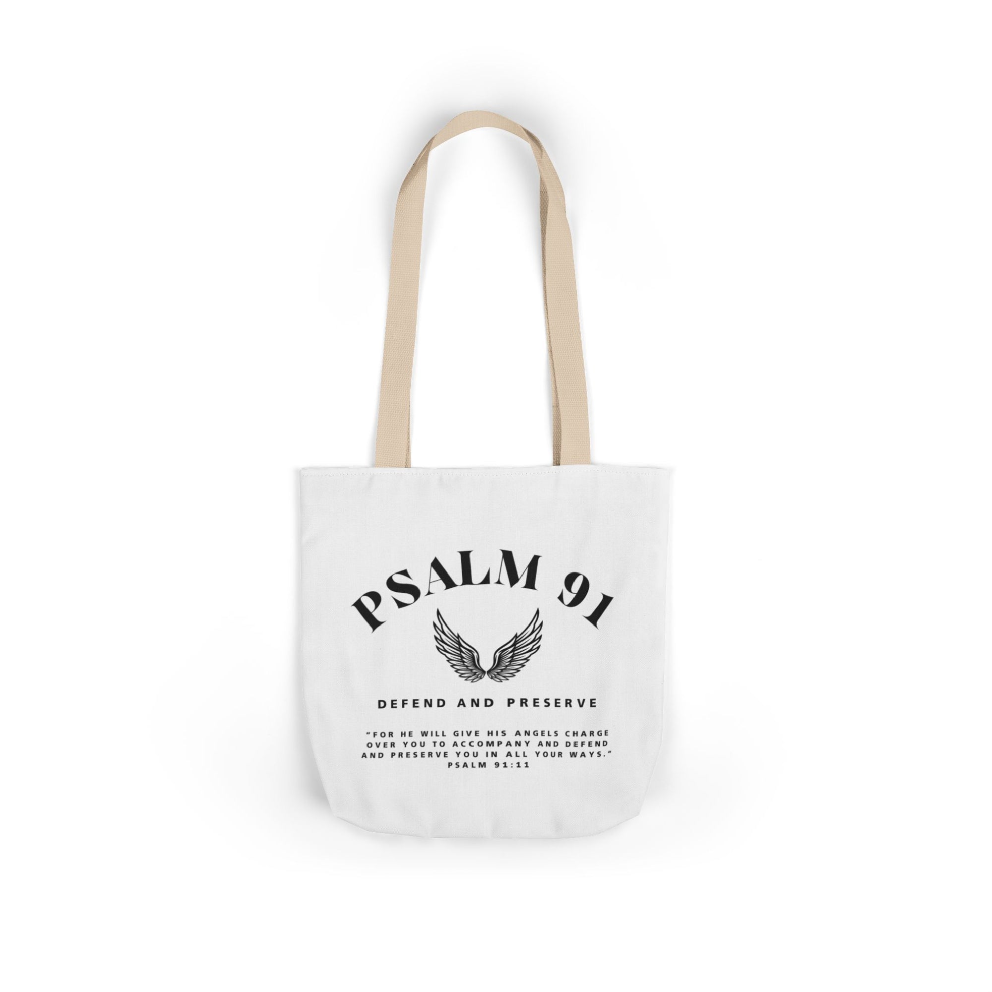 Canvas Tote Bag with Psalm 91 Design