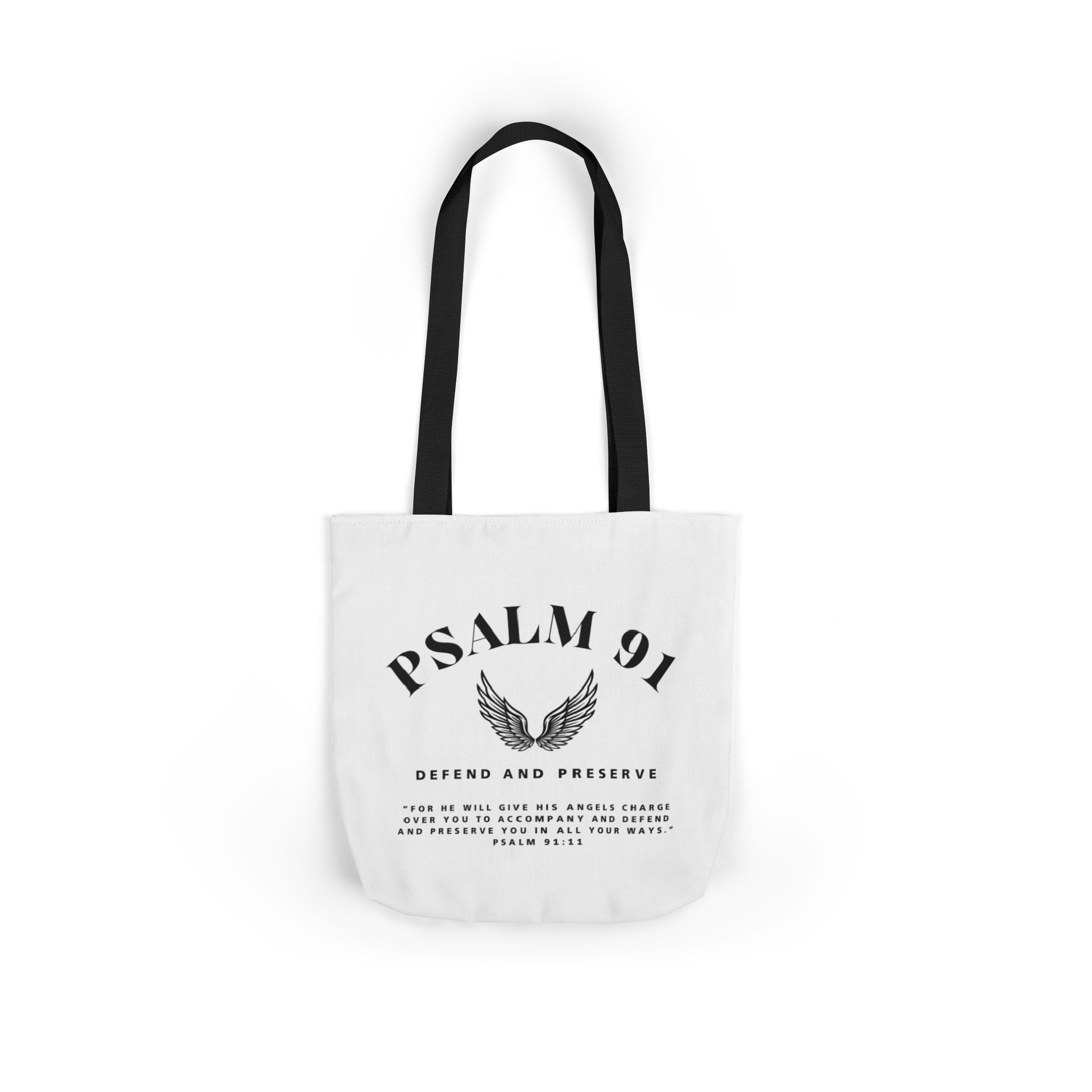 Canvas Tote Bag with Psalm 91 Design