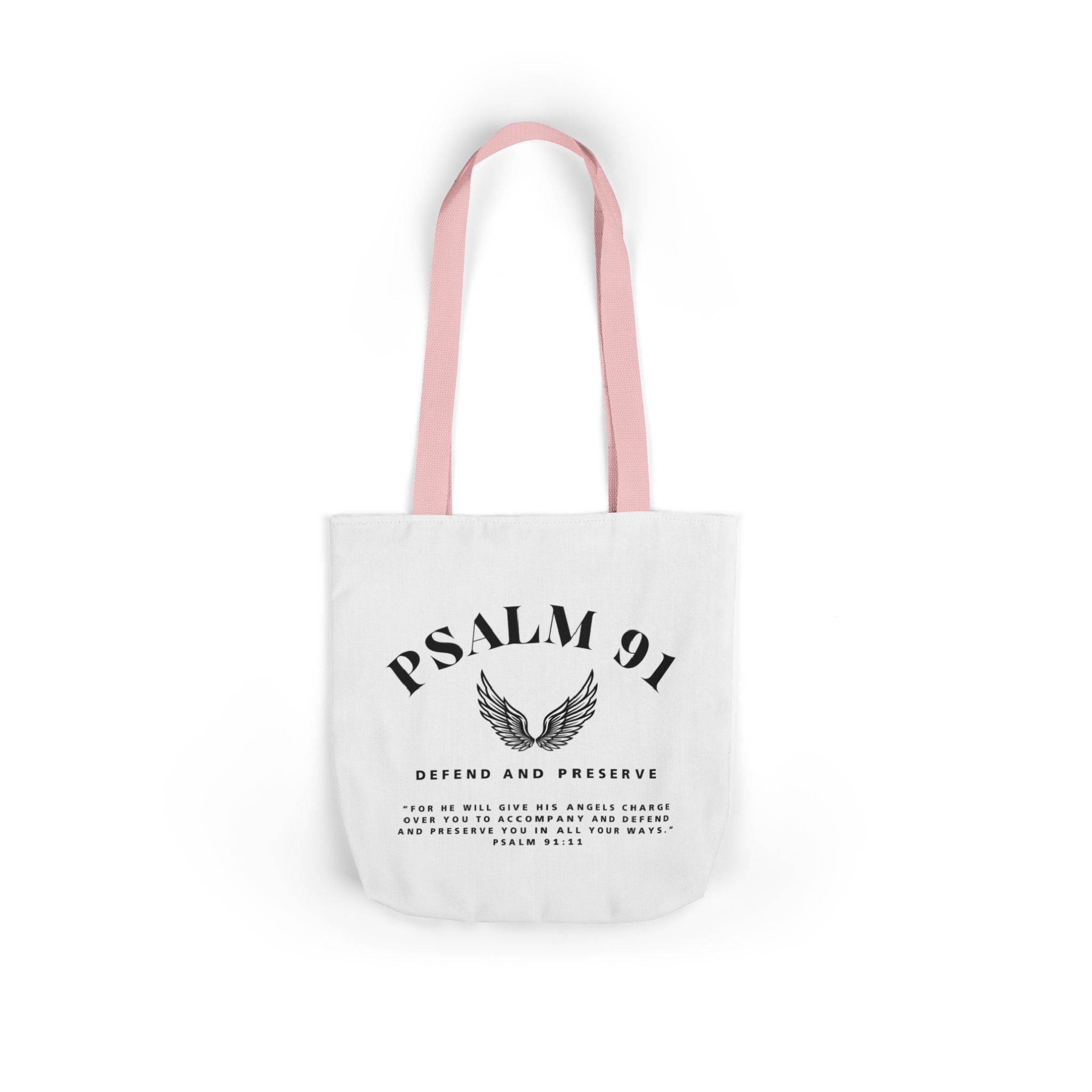 Canvas Tote Bag with Psalm 91 Design
