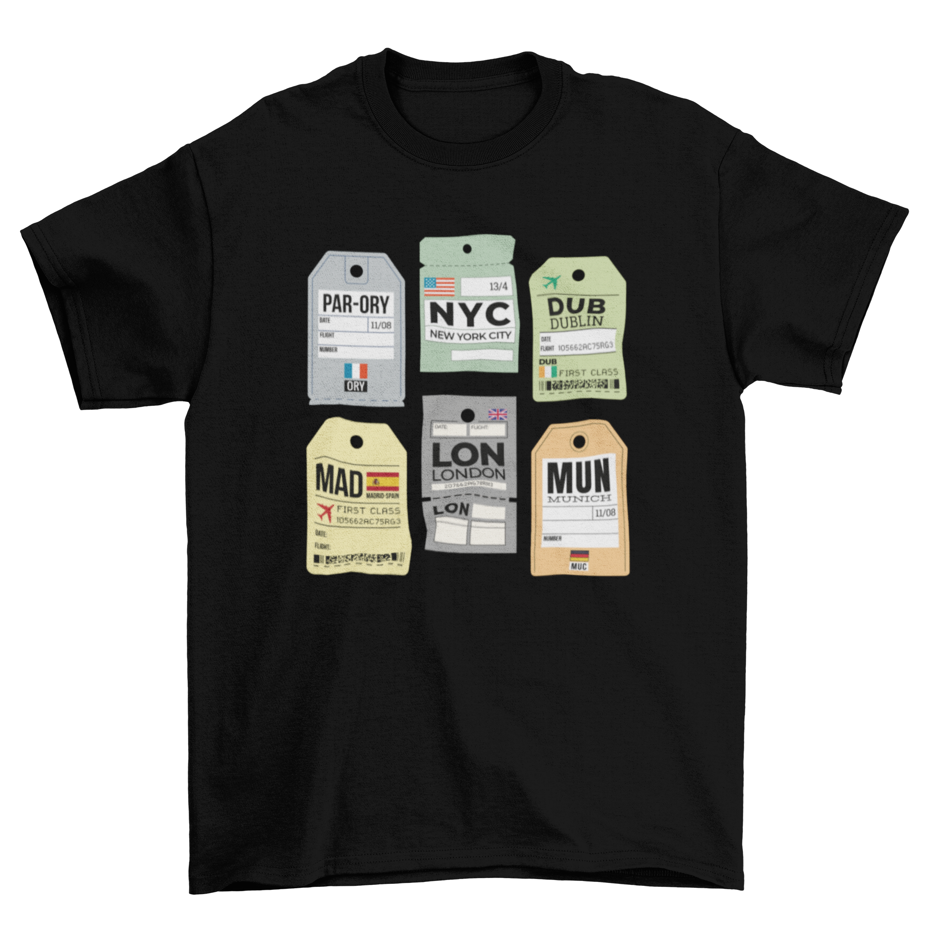 Travel luggage tags t-shirt