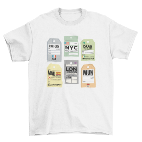 Travel luggage tags t-shirt