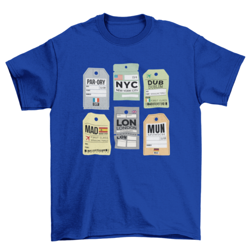 Travel luggage tags t-shirt